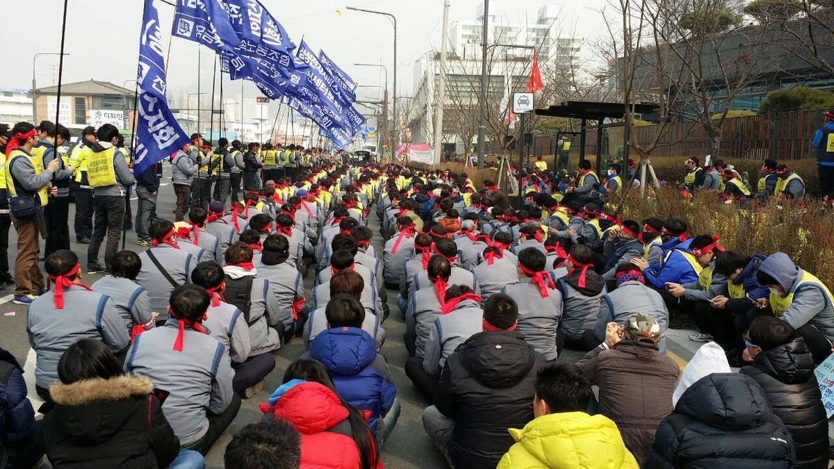 수원 영통에 삼성전자서비스 AS노동자 1천명이 모였다